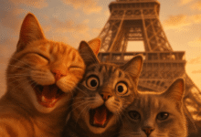 三只动物与地标自拍 (by @berryxia_ai)-test